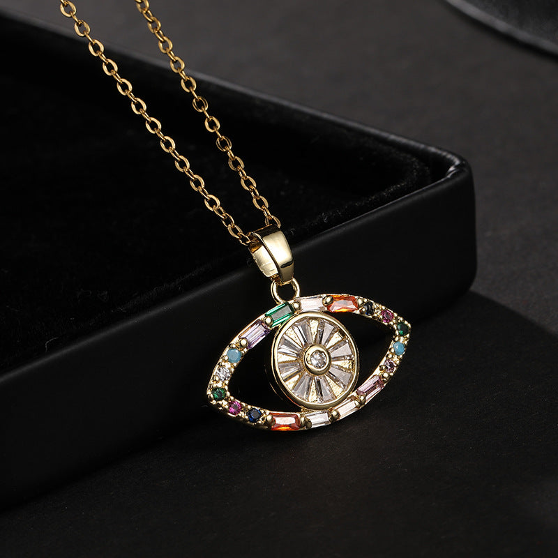 Collar Colgante De Ojo De Diablo De Cobre al por mayor